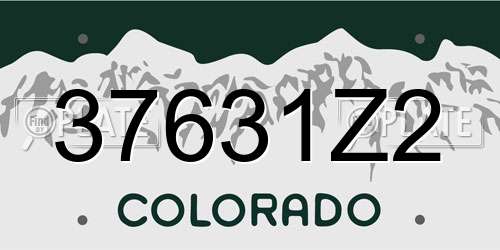 37631Z2 Colorado License Plate