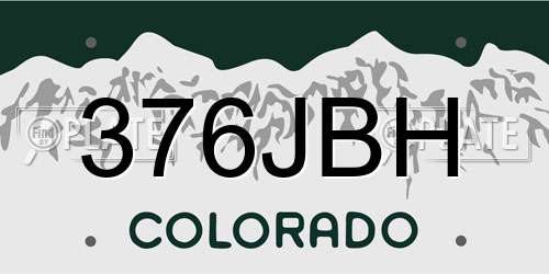 376JBH Colorado License Plate