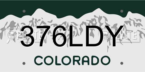 376LDY Colorado License Plate