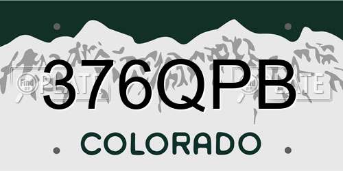 376QPB Colorado License Plate