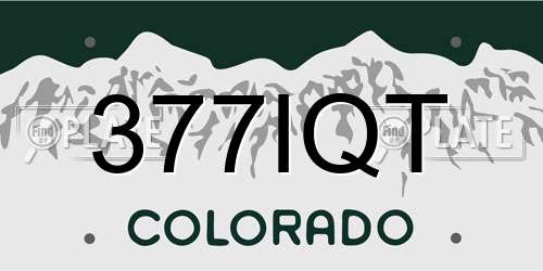 377IQT Colorado License Plate