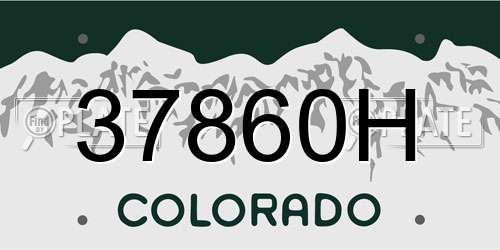 37860H Colorado License Plate