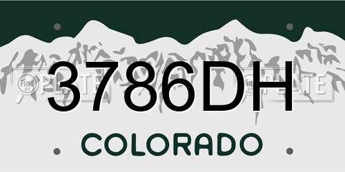 3786DH Colorado License Plate