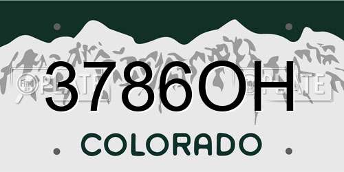 3786OH Colorado License Plate