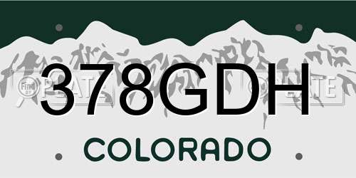 378GDH Colorado License Plate