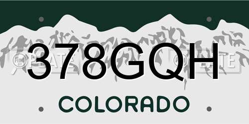 378GQH Colorado License Plate