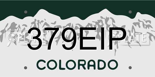 379EIP Colorado License Plate