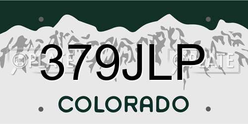 379JLP Colorado License Plate