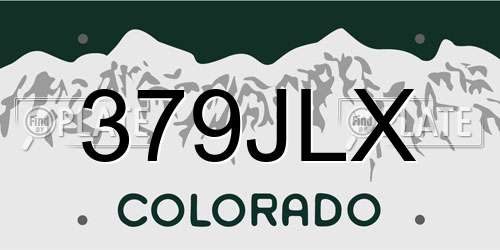 379JLX license plate in CO state