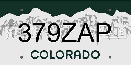 379ZAP Colorado License Plate