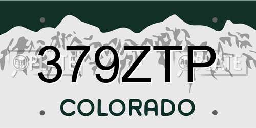 379ZTP Colorado License Plate
