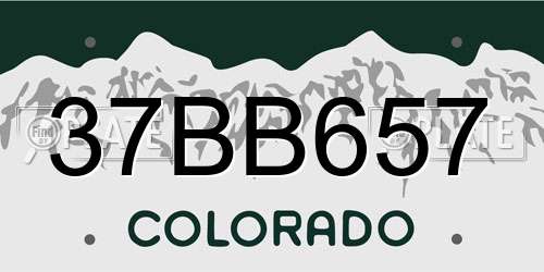 37BB657 Colorado License Plate