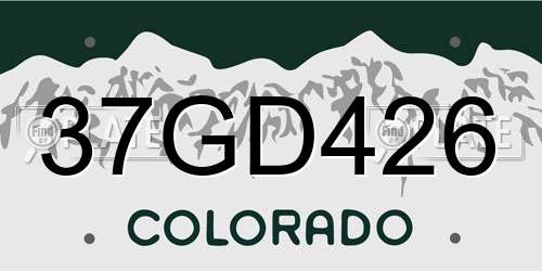 37GD426 Colorado License Plate