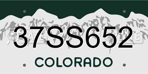 37SS652 Colorado License Plate