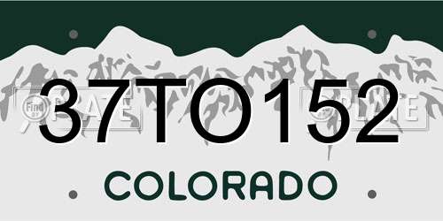 37TO152 Colorado License Plate