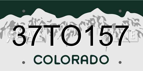37TO157 Colorado License Plate