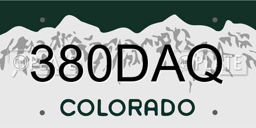 380DAQ Colorado License Plate