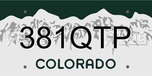 381QTP Colorado License Plate
