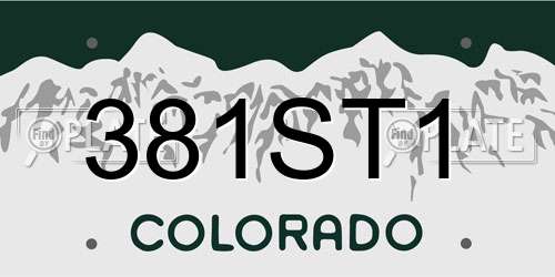 381ST1 Colorado License Plate