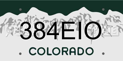 384EIO Colorado License Plate