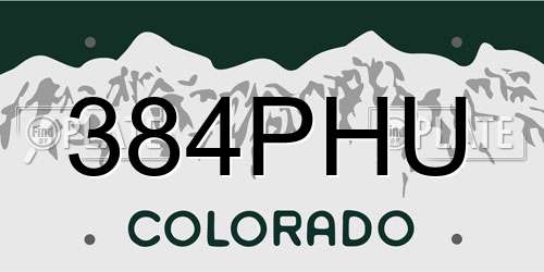 384PHU Colorado License Plate