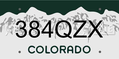 384QZX Colorado License Plate