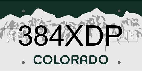 384XDP Colorado License Plate
