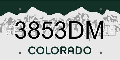 3853DM Colorado License Plate