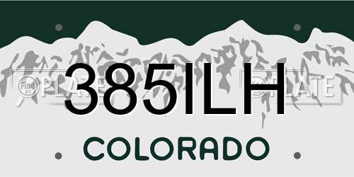 385ILH Colorado License Plate