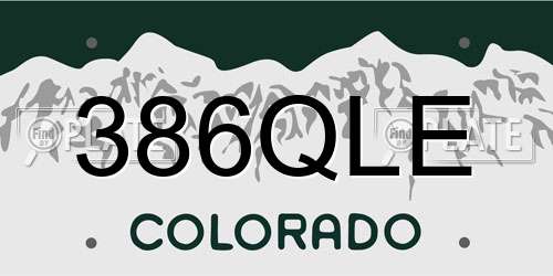 386QLE Colorado License Plate
