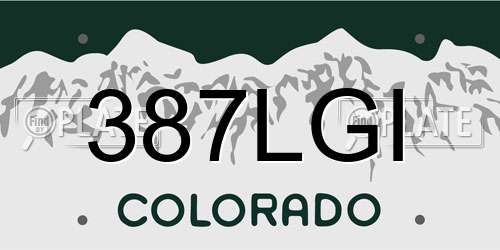 387LGI Colorado License Plate