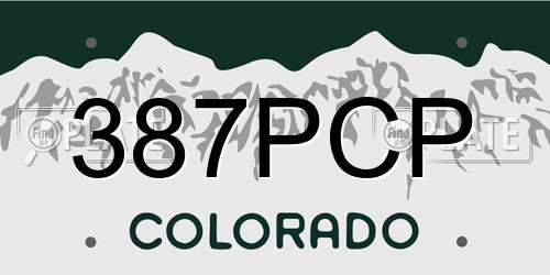 387PCP Colorado License Plate