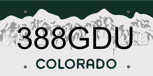 388GDU Colorado License Plate