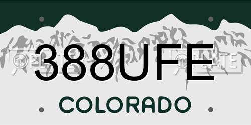 388UFE Colorado License Plate