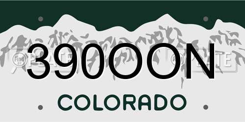 390OON Colorado License Plate