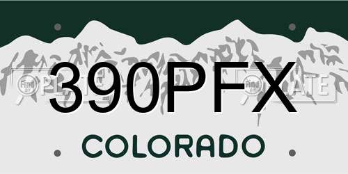 390PFX Colorado License Plate