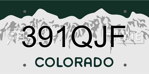 391QJF Colorado License Plate