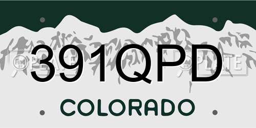 391QPD Colorado License Plate