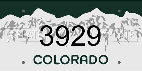 3929 Colorado License Plate