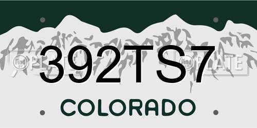 392TS7 Colorado License Plate