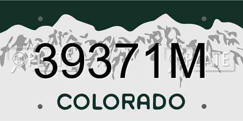 39371M Colorado License Plate