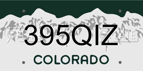 395QIZ Colorado License Plate
