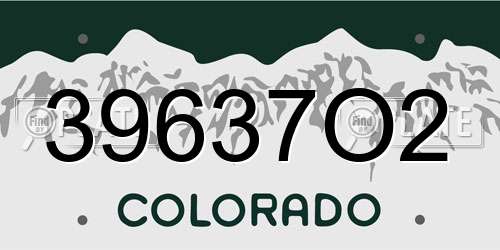 39637O2 Colorado License Plate