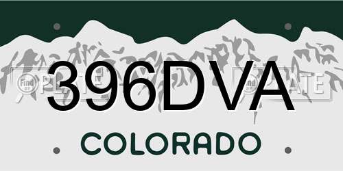396DVA Colorado License Plate