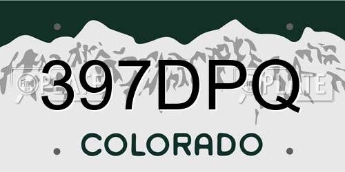 397DPQ Colorado License Plate