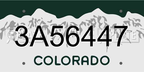 3A56447 Colorado License Plate