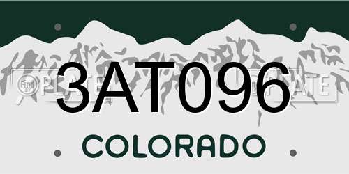 3AT096 Colorado License Plate
