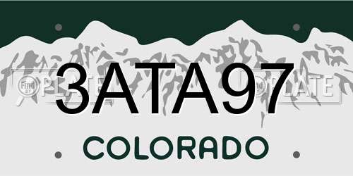 3ATA97 Colorado License Plate