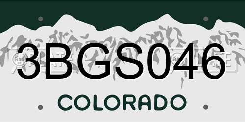 3BGS046 Colorado License Plate