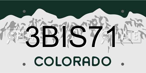 3BIS71 Colorado License Plate